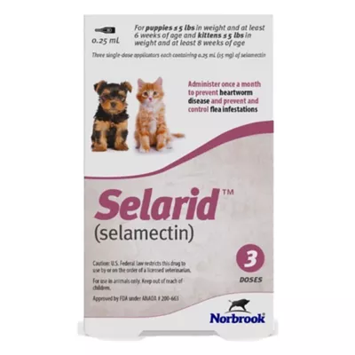 Product Selarid (selamectin) Topical for Kittens/Puppies Up to 5 lbs, Mauve (3 Month Supply)