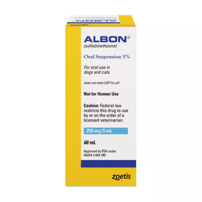 Albon (Sulfadimethoxine) Oral Suspension 5% for Dogs & Cats - 2 oz (60 mL) Bottle - Image 3