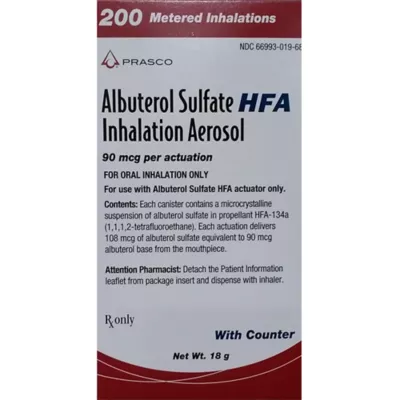 Product Albuterol Sulfate HFA 90 mcg Inhaler