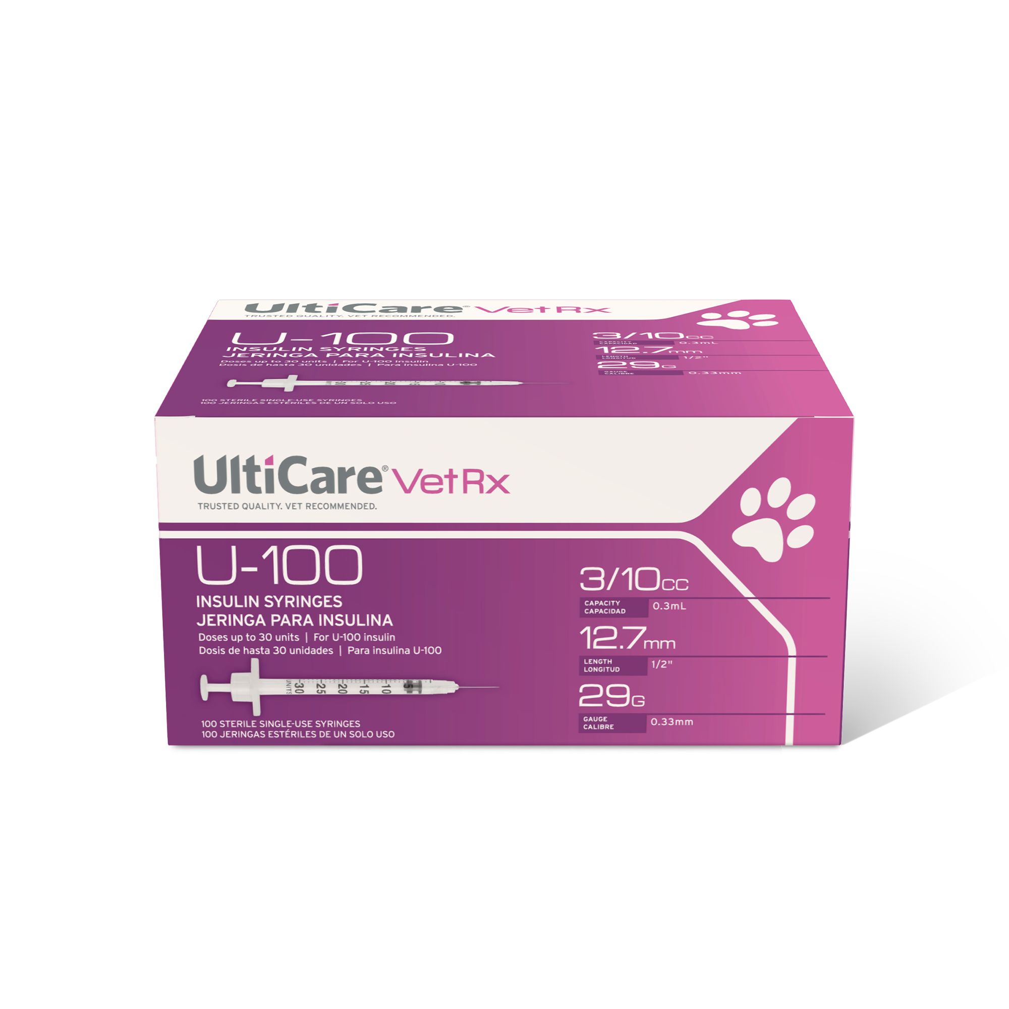 Ulticare U 100 Insulin Syringes 29g Box Of 100 Needle 1 2 Inch Pharmacy Medical Supplies Petsmart