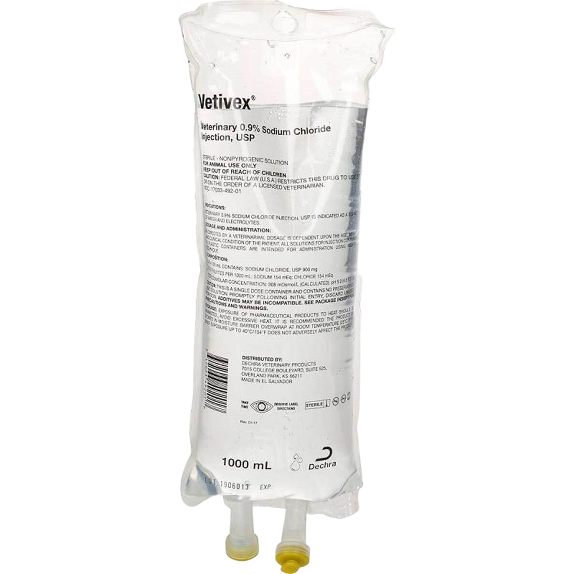 Sodium Chloride 0 9 Injection Fluid 1000 Ml Saline Pharmacy Vitamins Electrolytes Petsmart