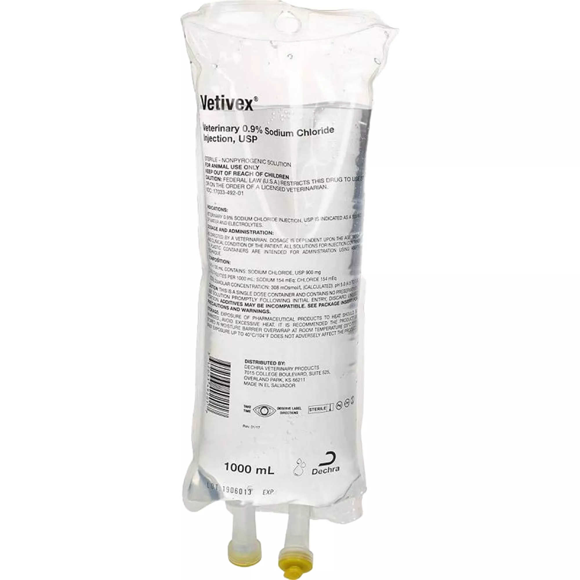 Sodium Chloride 0.9% Injection Fluid, 1000 ml (Saline)