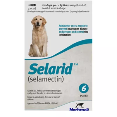 Product Selarid (selamectin) Topical for Dogs 40.1-85 lbs Teal, 6 Month Supply