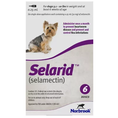 Product Selarid (selamectin) Topical for Dogs 5.1-10 lbs Purple, 6 Month Supply