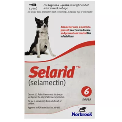 Product Selarid (selamectin) Topical for Dogs 20.1-40 lbs Red, 6 Month Supply