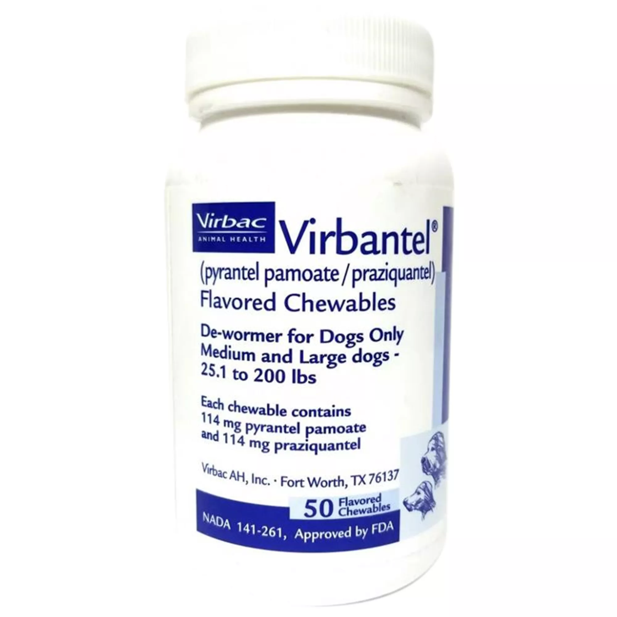 Virbantel - 30 mg, 114 mg - Single Chewable Tablet