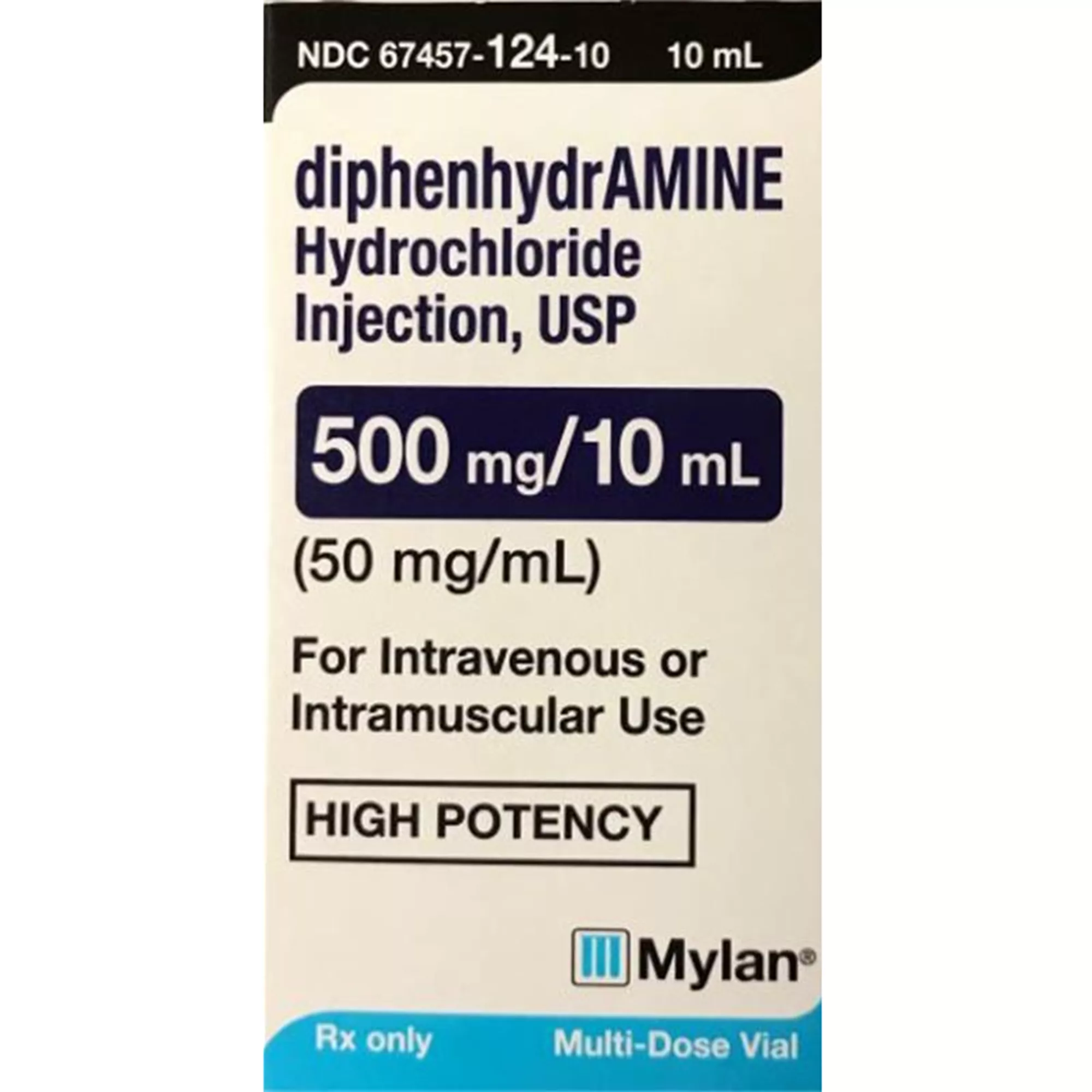 Diphenhydramine Injection, 50 mg/ml, 10 ml