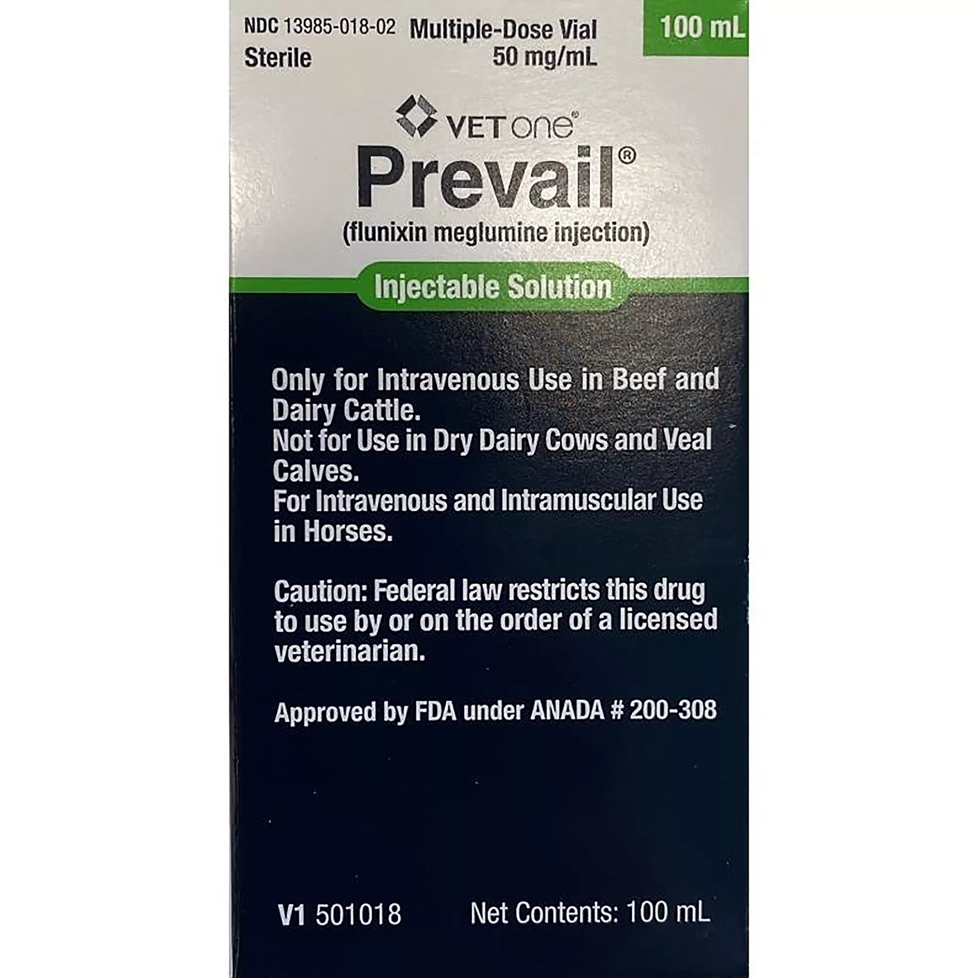 VetOne Prevail (Flunixin Meglumine Injection), 100 ml