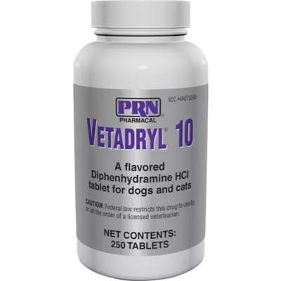 Product Vetadryl (Diphenhydramine HCl) Tablets for Dogs & Cats 10 mg