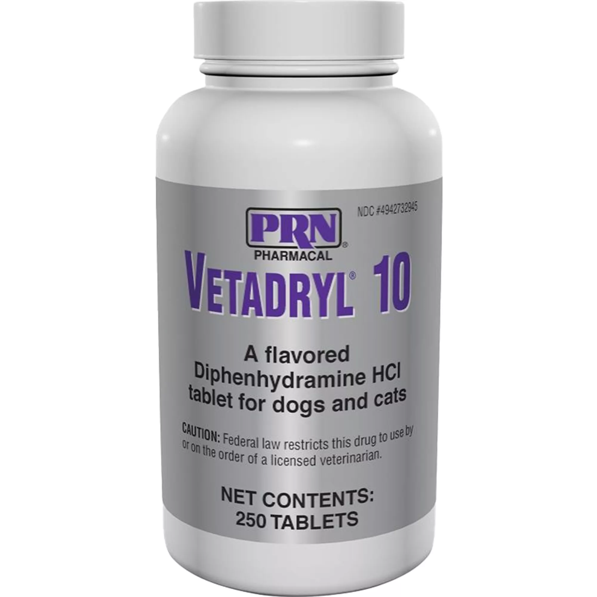 Vetadryl (Diphenhydramine HCl) Tablets for Dogs & Cats 10 mg