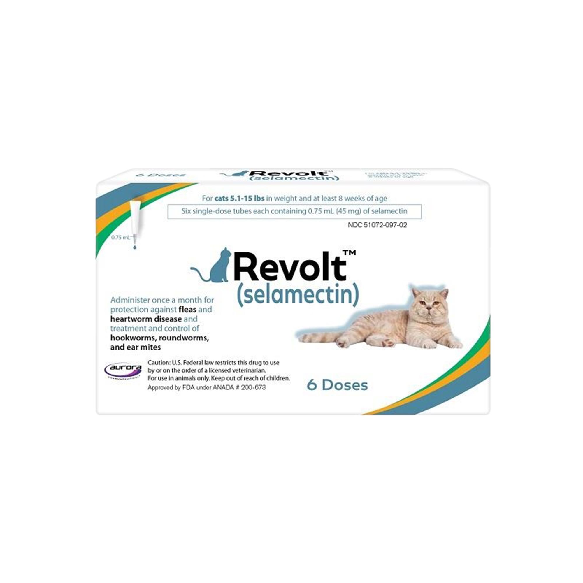 Revolt selamectin Topical for Cats 5.1 15 lbs 3 or 6 Month Supply