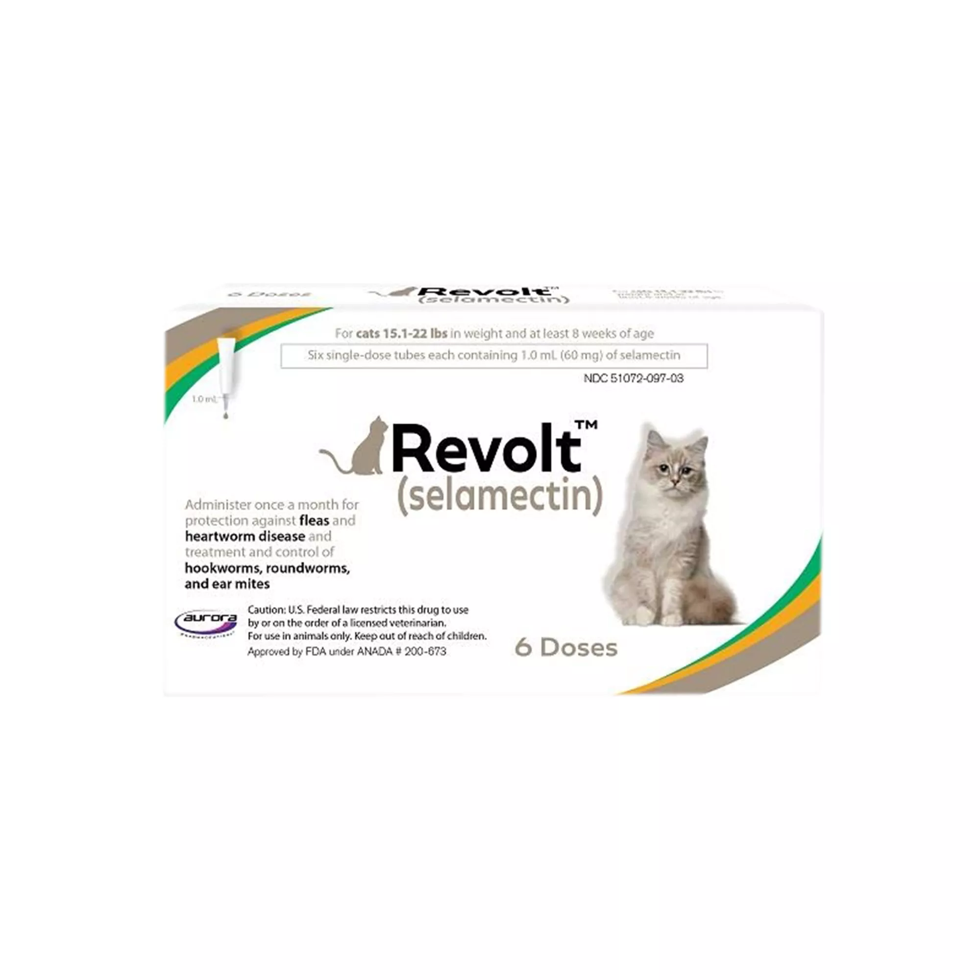 Revolt (selamectin) Topical for Cats 15.1 - 22 lbs, 3 or 6 Month Supply