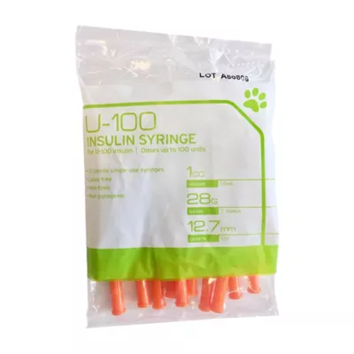 Product UltiCare U-100 Insulin Syringes 28g x 1cc,  Box of 100 Syringes