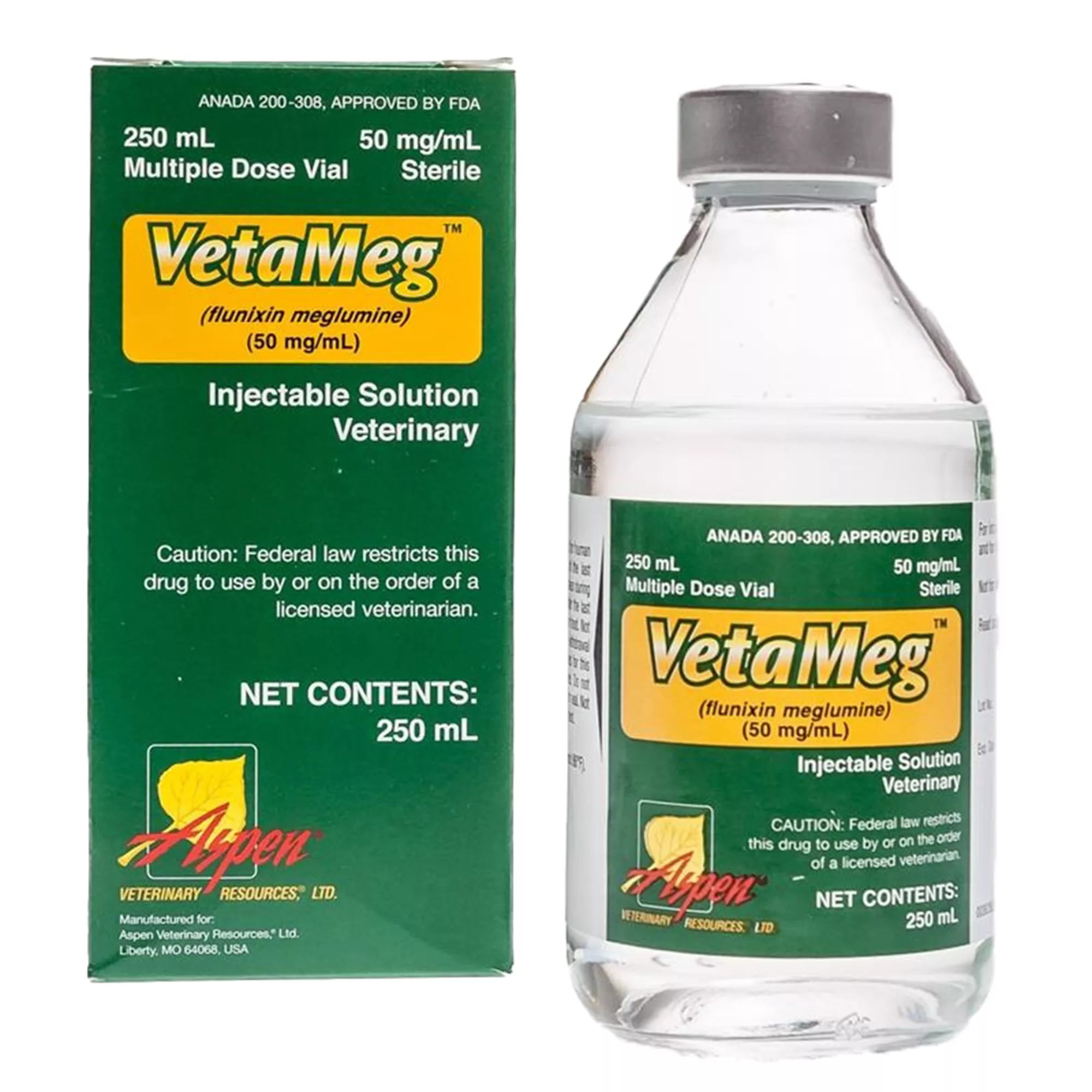 Vetameg (Flunixin Meglumine) Injectable, 50 mg/ml Vial