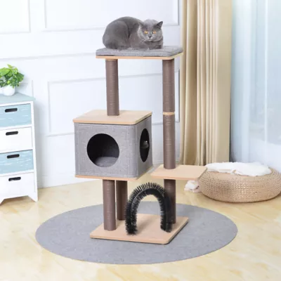 Product PetPals 42-in Elevate 3-Level Jute Activity Cat Tree, Beige