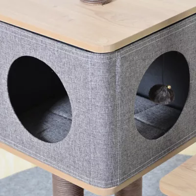 Product PetPals 42-in Elevate 3-Level Jute Activity Cat Tree, Beige