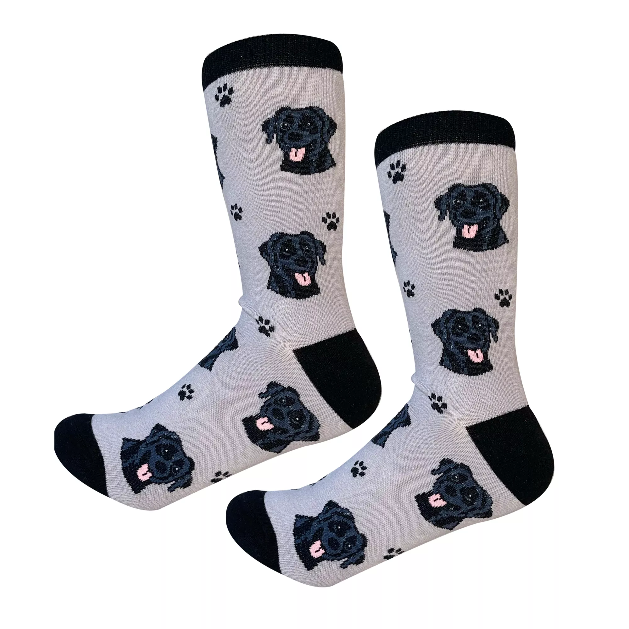 E&S Pets Black Labrador Socks for People