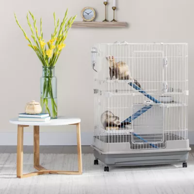 Product Full Cheeks™Climb Up Small Pet Habitat - Includes Cage, Ramps, Shelves, Wheels, Tray & Grate