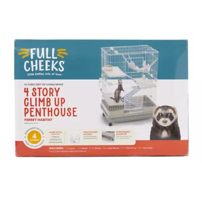 Product Full Cheeks™Climb Up Small Pet Habitat - Includes Cage, Ramps, Shelves, Wheels, Tray & Grate