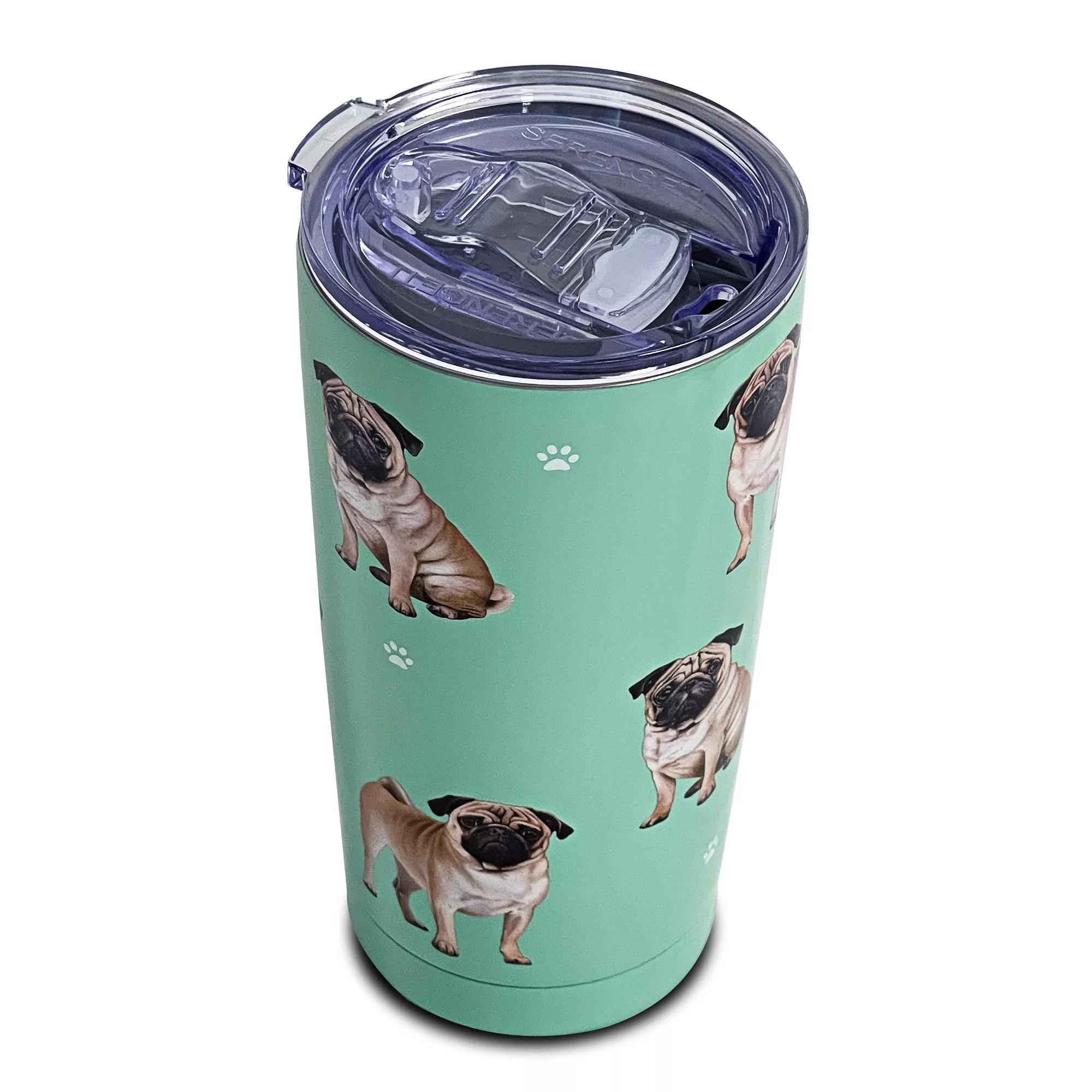 E&S Pets Pug Serengeti Tumbler Travel Mug for People