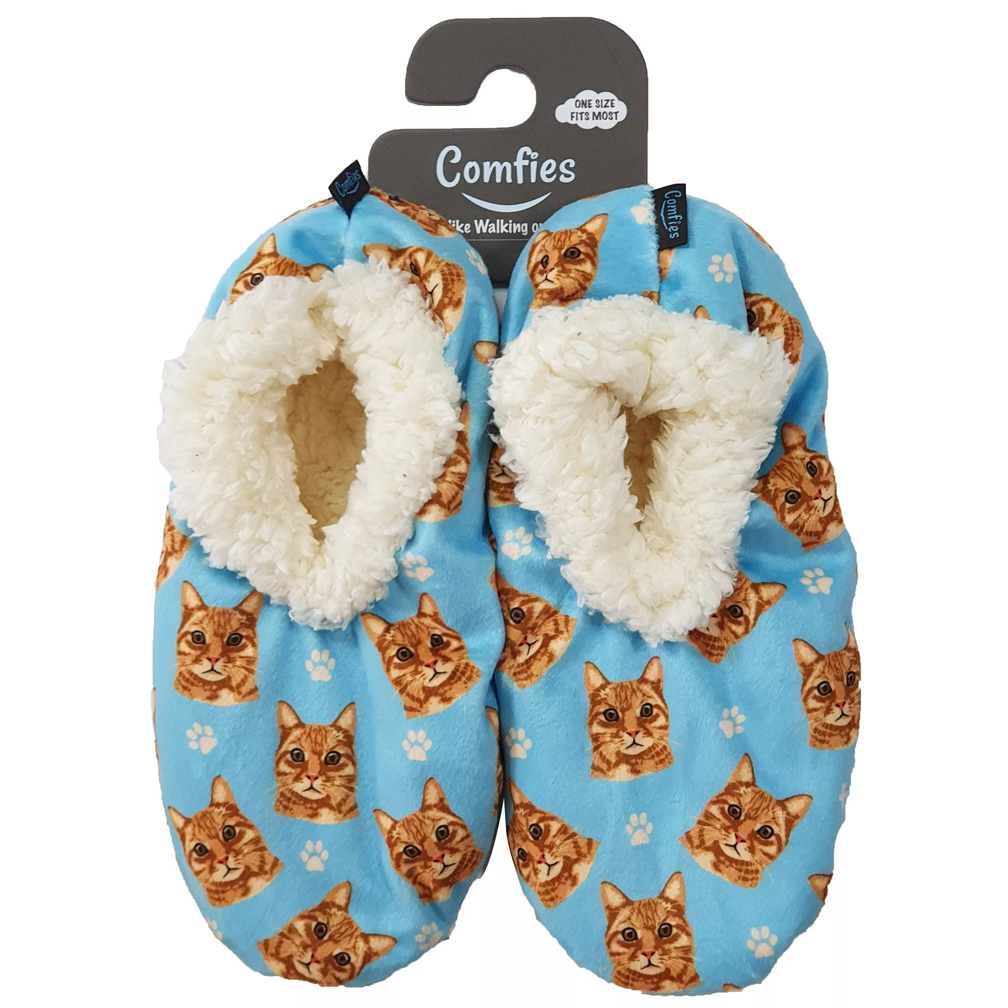 E&S Pets Orange Tabby Cat Slippers for People