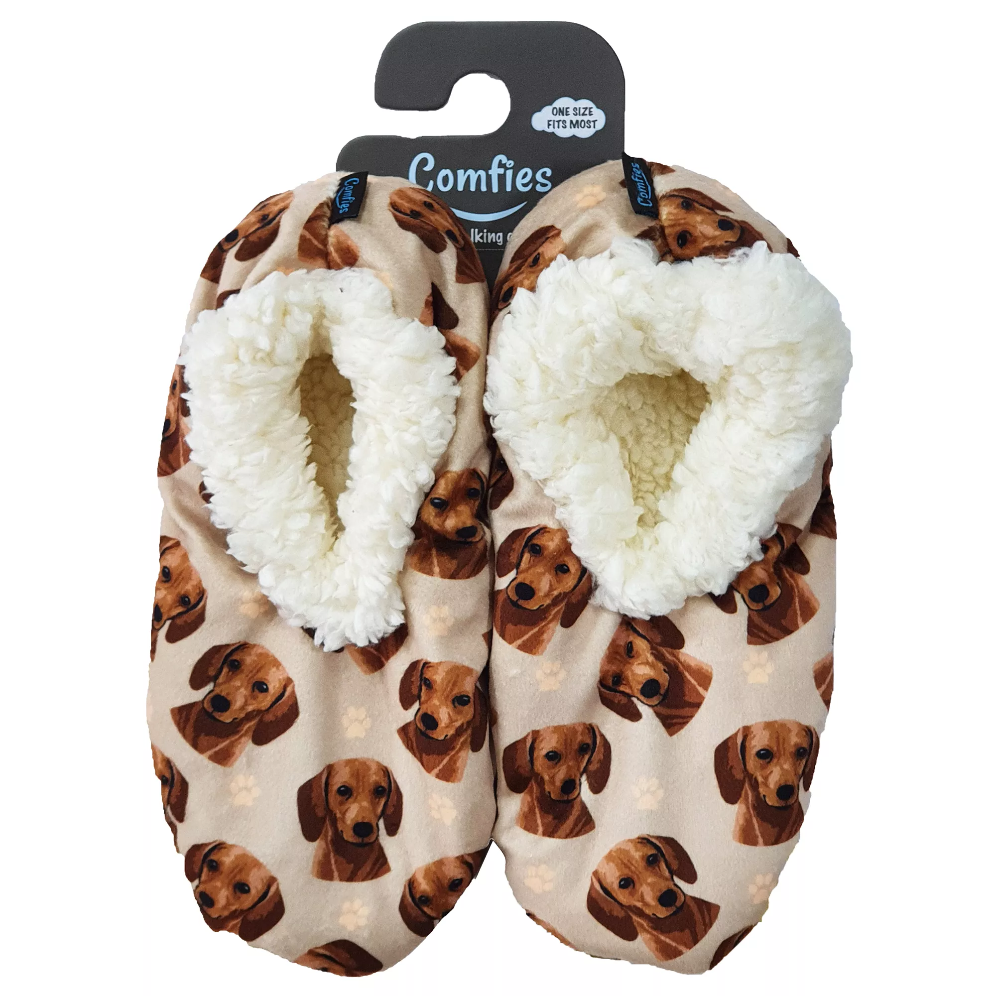 E&S Pets Red Dachshund Slippers for People