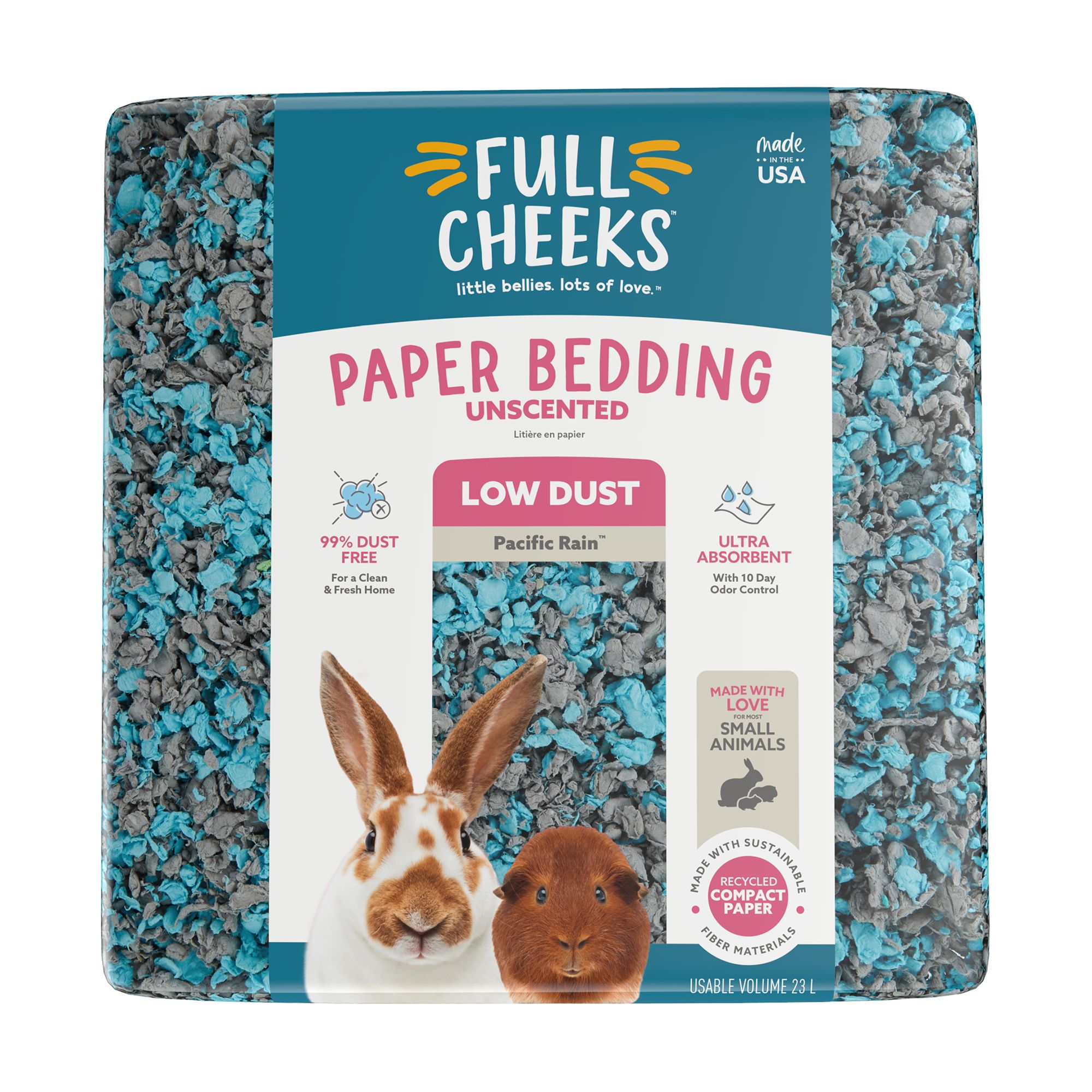 Full Cheeks Odor Control Small Pet Paper Bedding Pacific