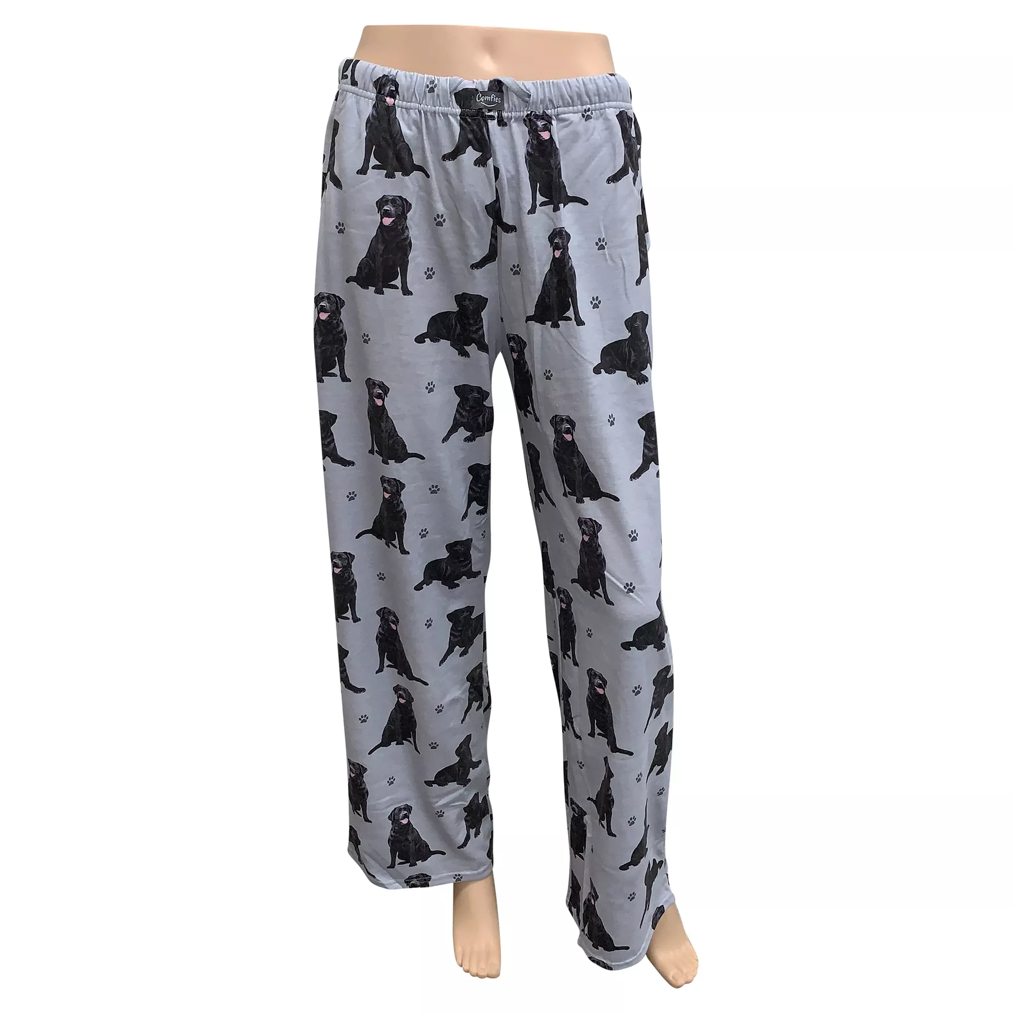 E&S Pets Black Labrador Pajama Bottoms for People