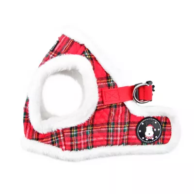 Puppia® Red Plaid Holiday Blitzen Warm & Fuzzy Vest Dog Harness - Image 1