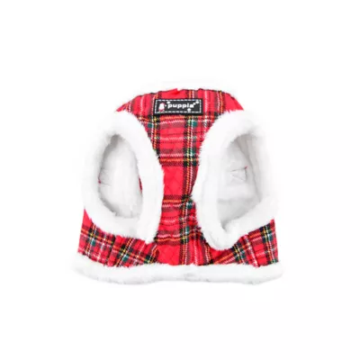Puppia® Red Plaid Holiday Blitzen Warm & Fuzzy Vest Dog Harness - Image 3
