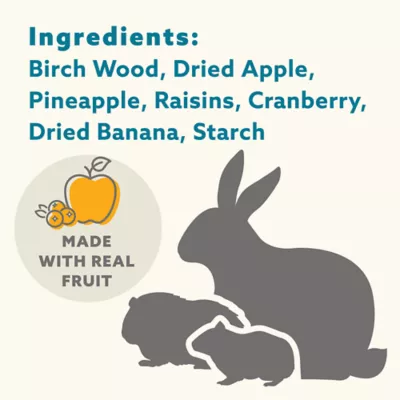 Product Full Cheeks™ Small Pet Birch Bowl with Fruit Treats