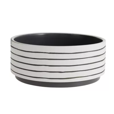 Product Full Cheeks™ Small Pet Black & White Ceramic Bowl