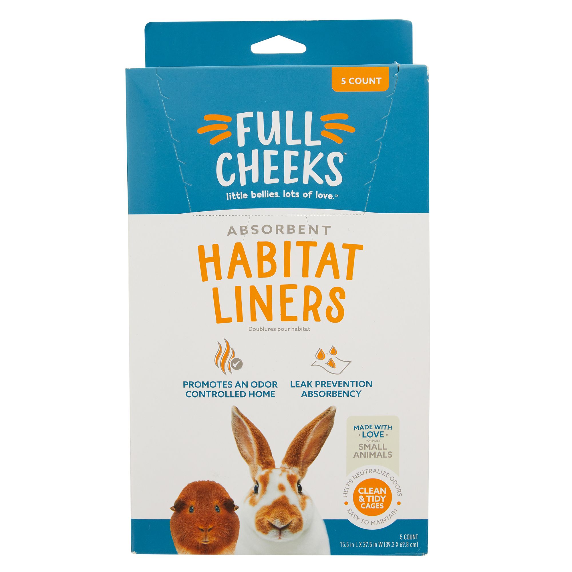 Full Cheeks Small Pet Absorbent Habitat Liners 5ct small pet Litter