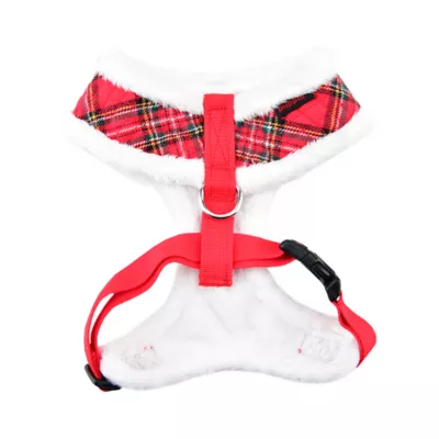 Product Puppia® Red Plaid Holiday Blitzen Warm & Fuzzy Dog Harness