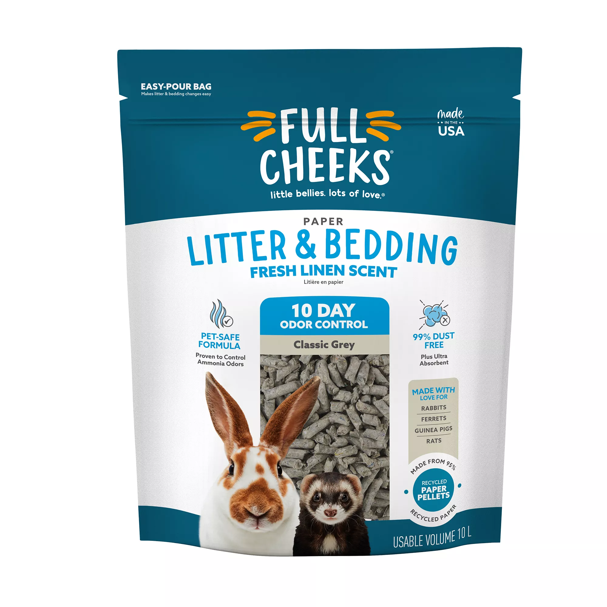 Full Cheeks&trade; Odor Control Small Pet Paper Litter & Bedding - Fresh Linen Scent