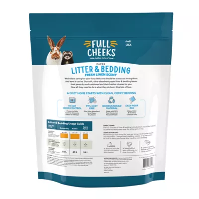 Full Cheeks Odor Control Small Pet Paper Litter Bedding Fresh Linen Scent