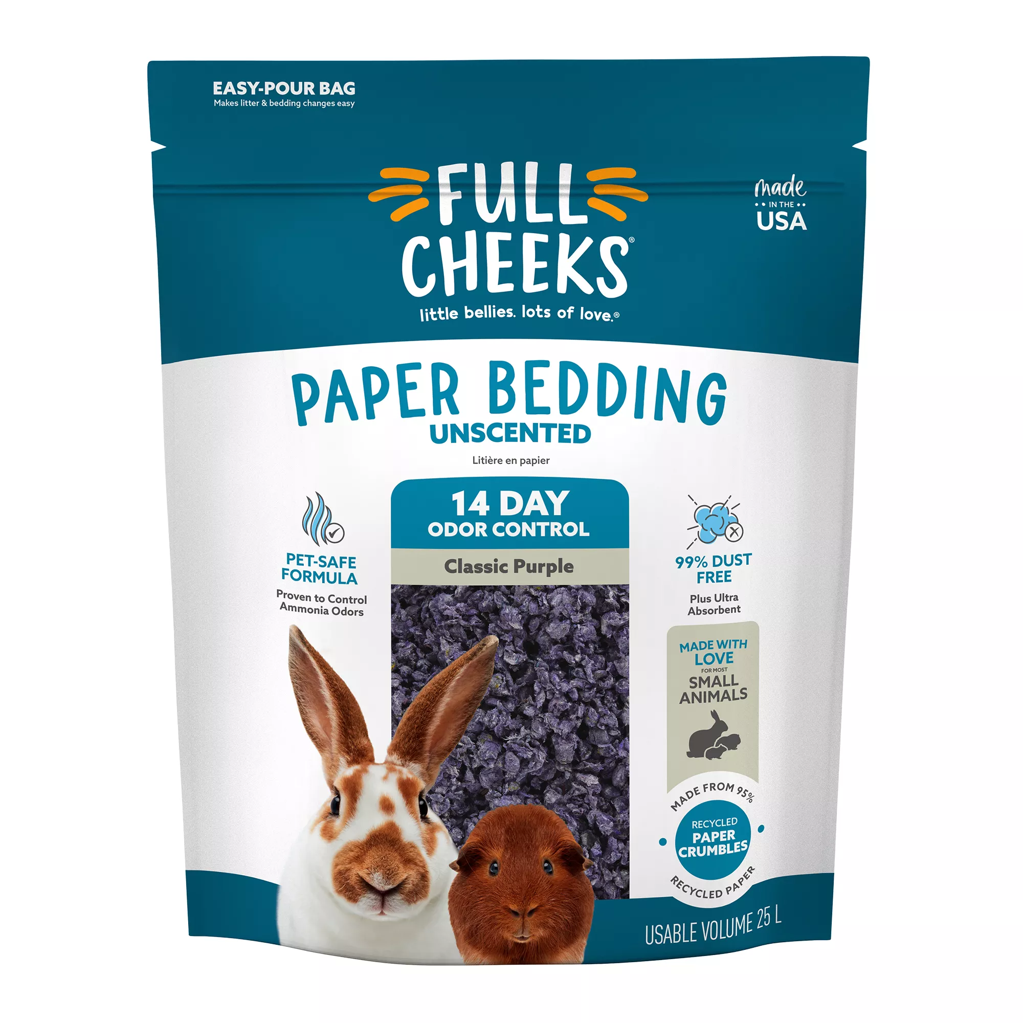 Full Cheeks&trade; Odor Control Small Pet Crumbled Paper Bedding - Purple