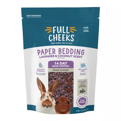 Full Cheeks Odor Control Small Pet Crumbled Paper Bedding Lavendar Coconut Scent