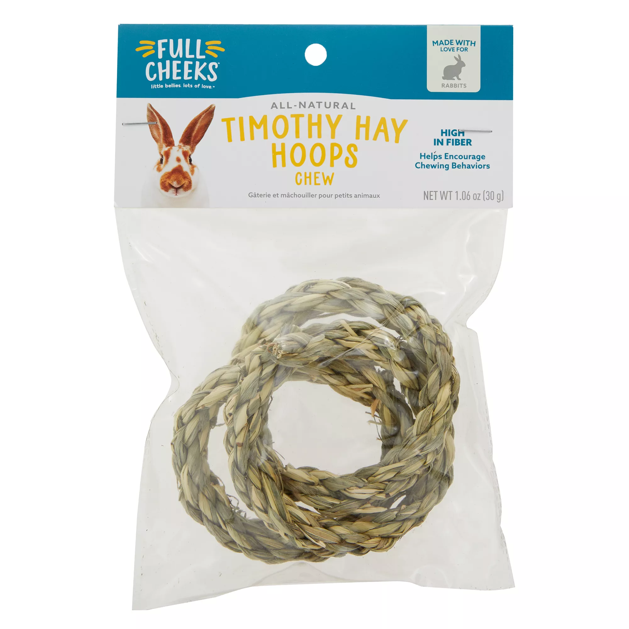 Full Cheeks™ Small Pet Timothy Hay Hoop Rabbit Chew