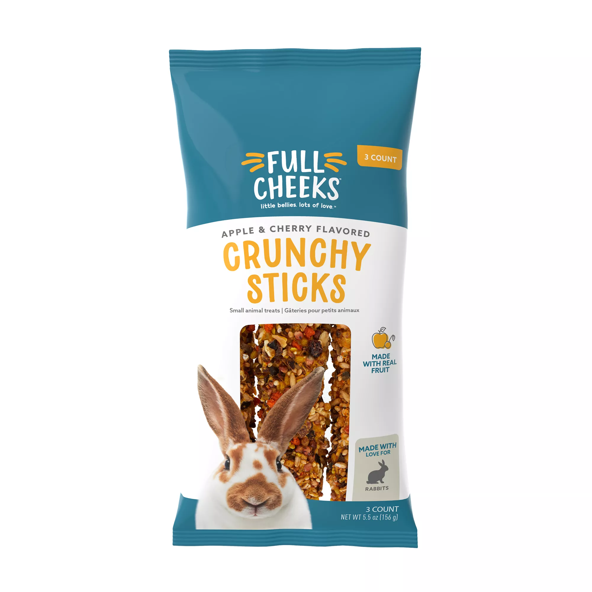 Full Cheeks&trade; &trade; Rabbit Crunchy Sticks - Apple & Cherry