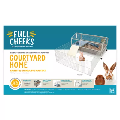 Product Full Cheeks™ Courtyard Rabbit Habitat - Includes Cage, Play Yard, Feeding & Cage Accessories