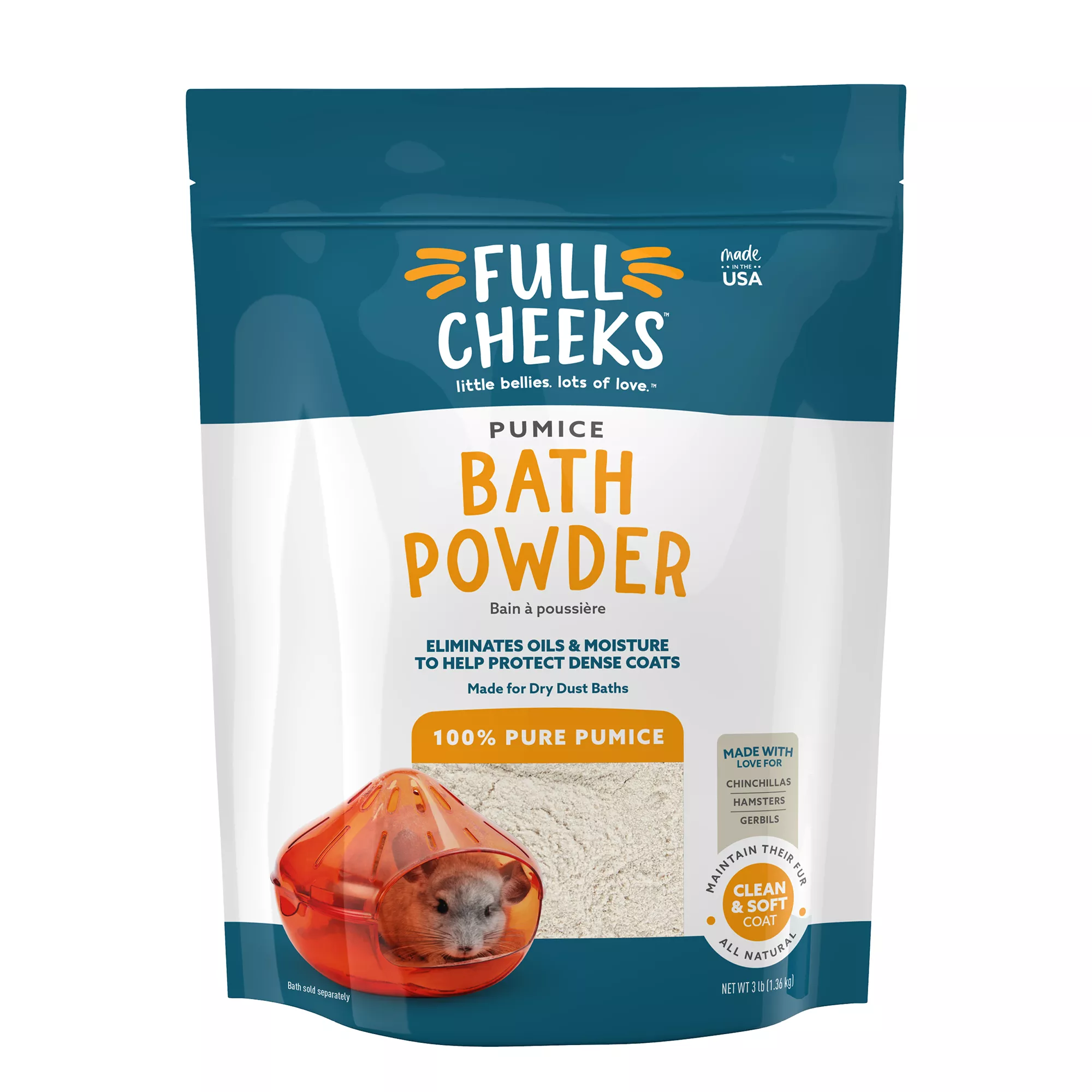 Full Cheeks&trade; Small Pet Pumice Bath Powder