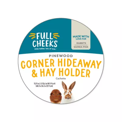 Product Full Cheeks™ Small Pet Pinewood Corner Hideaway & Hay Holder