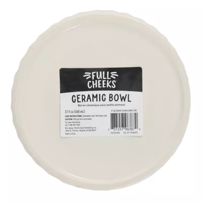 Product Full Cheeks™ Small Pet Cream Ceramic Bowl