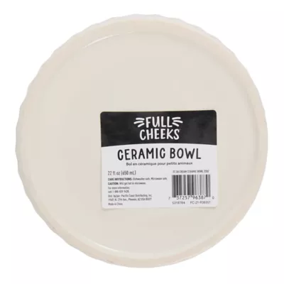 Product Full Cheeks™ Small Pet Cream Ceramic Bowl