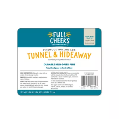 Product Full Cheeks™ Small Pet Pinewood Hollow Log Tunnel & Hideaway