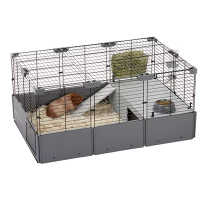 Product Full Cheeks™ Customizable Small Pet Habitat - Includes Cage, Hideaway, Hay Feeder, Bowl, & Bot