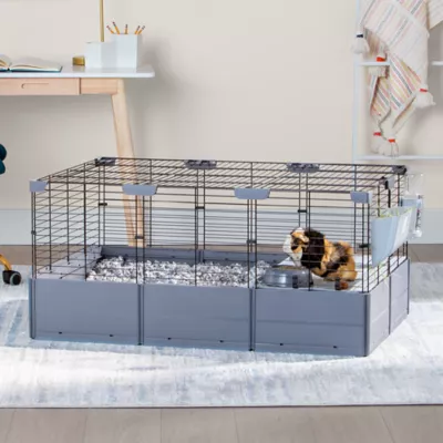 Product Full Cheeks™ Customizable Small Pet Habitat - Includes Cage, Hideaway, Hay Feeder, Bowl, & Bot