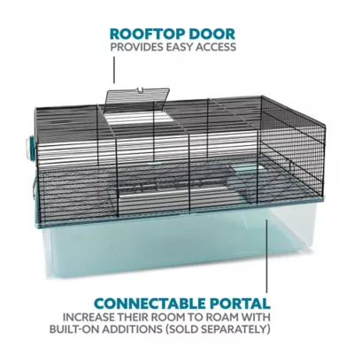 Product Full Cheeks™ Hamster Habitat - Includes Cage, Wheel, Hideaway, Bottle, Bowl, Ramp, & Shelf