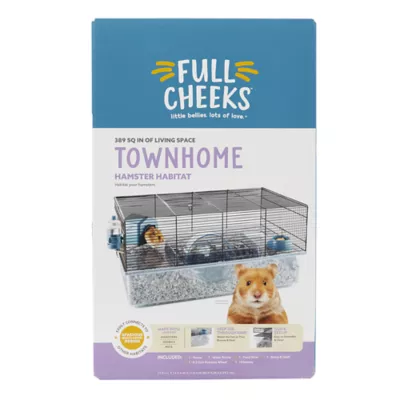 Product Full Cheeks™ Hamster Habitat - Includes Cage, Wheel, Hideaway, Bottle, Bowl, Ramp, & Shelf